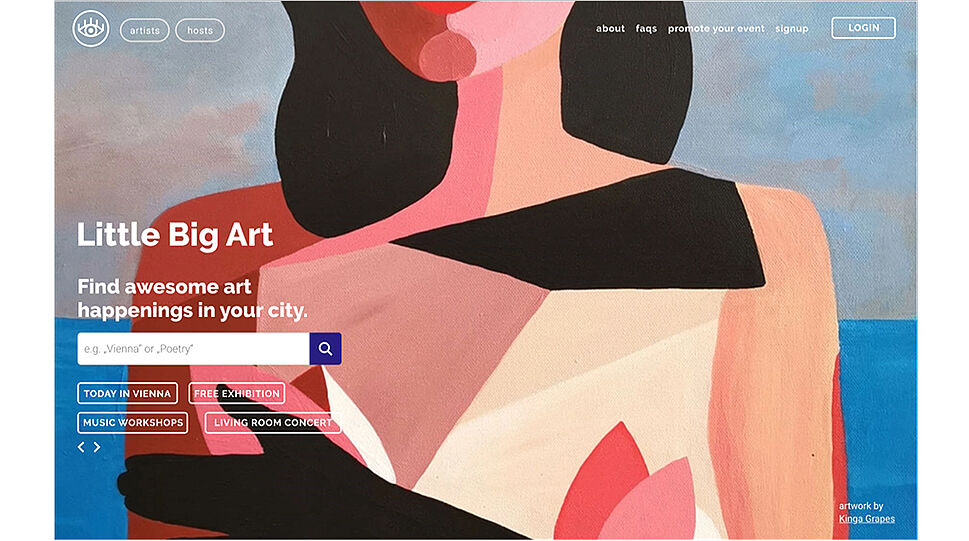 OpenArts - Landing-Page mit Event-Suche