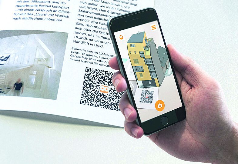 Augmented Reality Handydisplay Haus 3-D-Ansicht