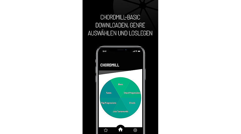 CHORDMILL - Smartphone Display: Menüauswahl Genre