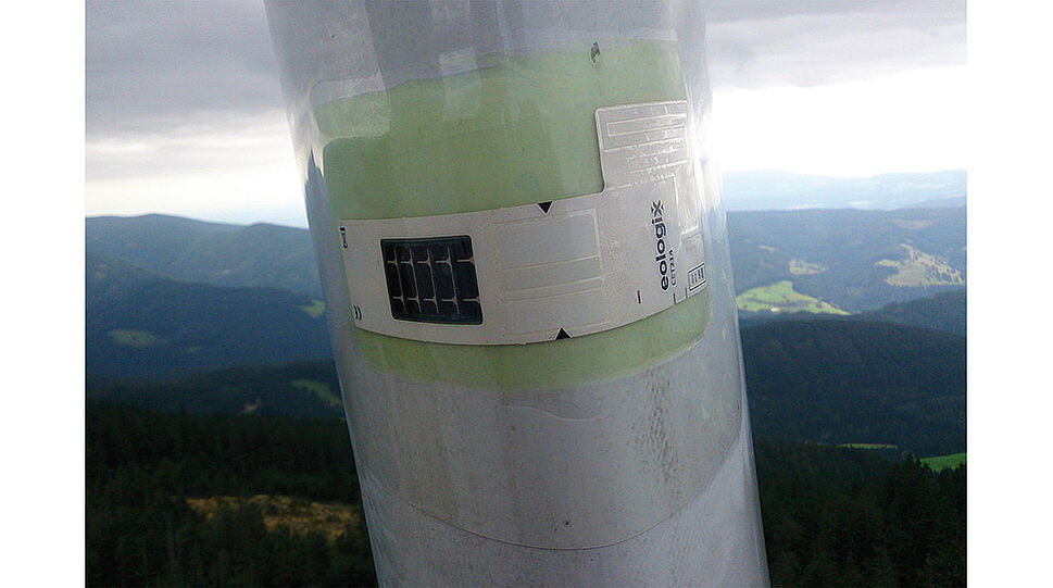 Oberflächensensoren am Windradflügel