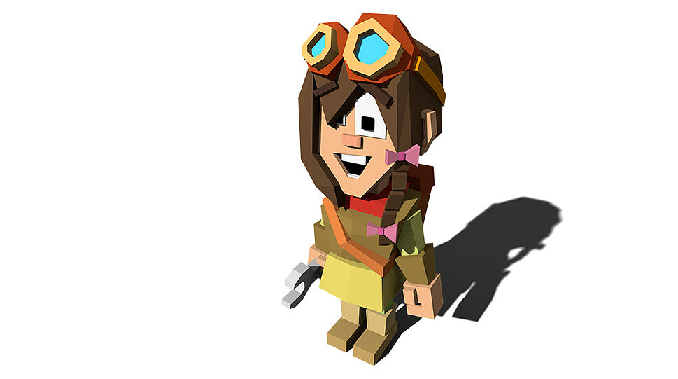 3D-Spiele-Darstellung Rebuilders-Girl