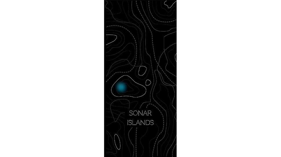 dunkler Smartphone-Screen "Sonar Islands"