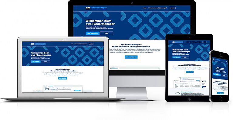 aws Fördermanager auf allen digitalen Geräten darstellbar
