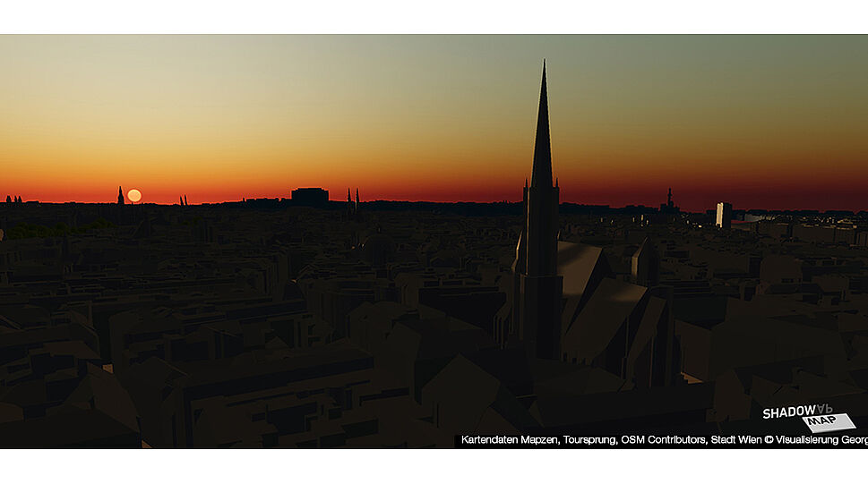 Foto Stephansdom im Sonnenuntergang