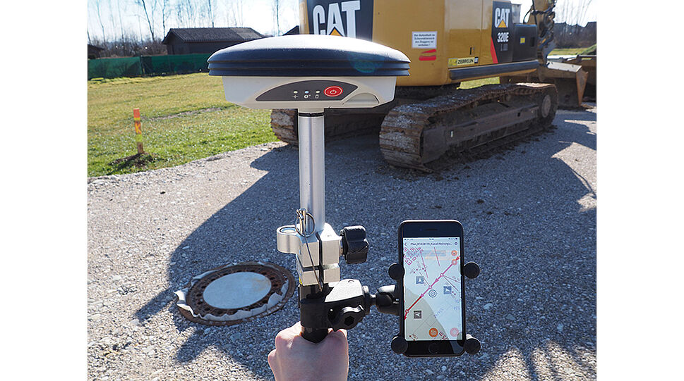 SitePlan - Messgerät mit Smartphone-Halterung